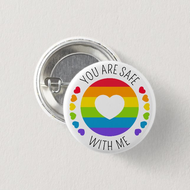 LGBT-Unterstützung für "Sie sind sicher mit mir" Button (Vorne & Hinten)