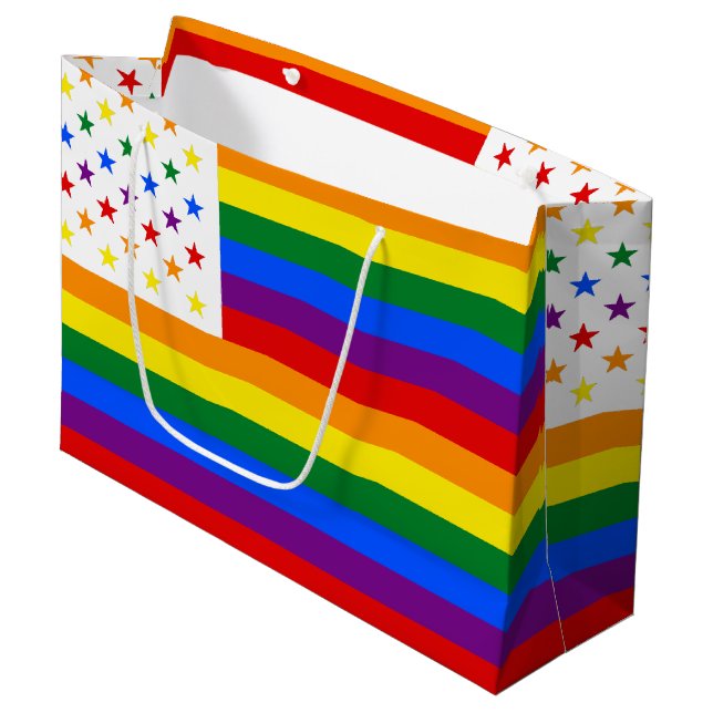 LGBT USA GROßE GESCHENKTÜTE (Vorderseite Schrägansicht)
