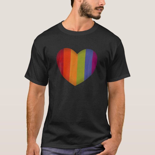 LGBT-Valentinstag Herzenpride Gay Lesbian T-Shirt (Vorderseite)