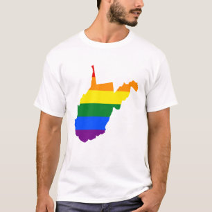 LGBT Virginie-Occidentale, US flag map T-Shirt