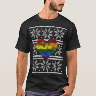 LGBT Weihnachtsherz Rainbow Pride Ugly Xmas Sweat T-Shirt