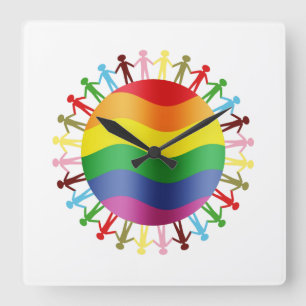 LGBT Weltharmonie Quadratische Wanduhr