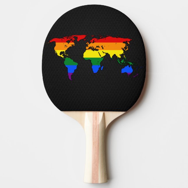 LGBT-Weltkarte Tischtennis Schläger (Vorderseite)