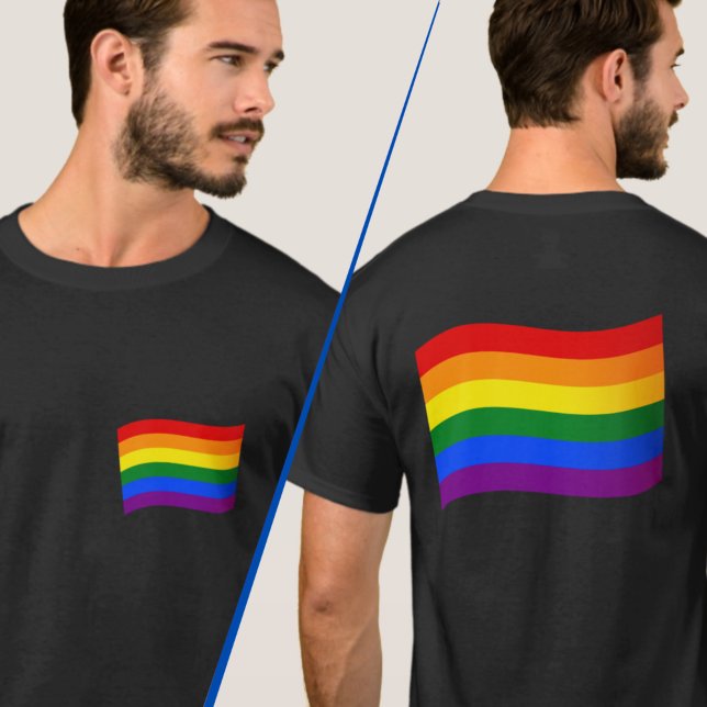 LGBTQ 2-Seitenaufdruck für Gay Pride mit Regenboge T-Shirt (Von Creator hochgeladen)
