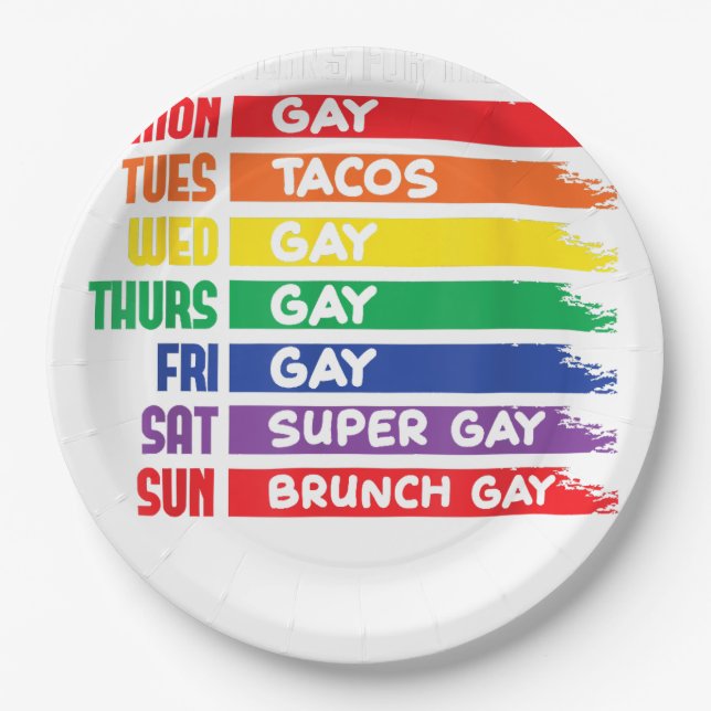 LGBTQ Agenda Gay Pride CSD Rainbow Gay Agenda Pappteller (Vorderseite)