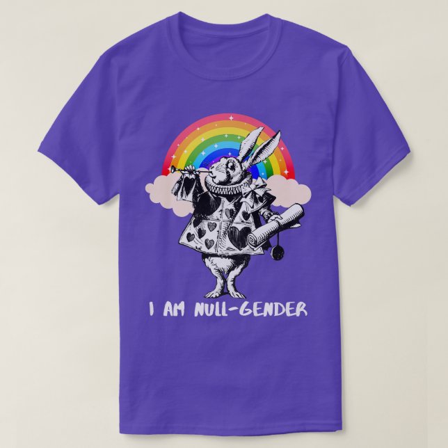 LGBTQ Alice-In-Wonderland White Rabbit - I Am Null T-Shirt (Design vorne)