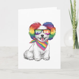 LGBTQ+ Allgemeine Grußkarte - Regenbogen-Welpe Einladung