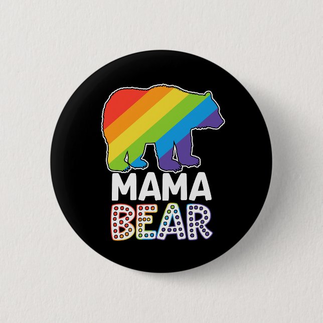 LGBTQ Ally Mama Bear Pride Monat Button (Vorderseite)