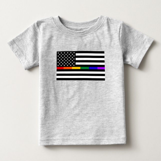 LGBTQ American Flag Baby T-shirt (Vorderseite)