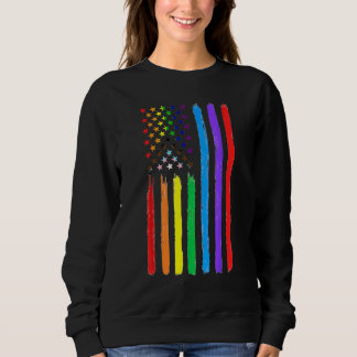 Lgbtq American Flag Pride Rainbow Gay Lesbian Bi T Sweatshirt