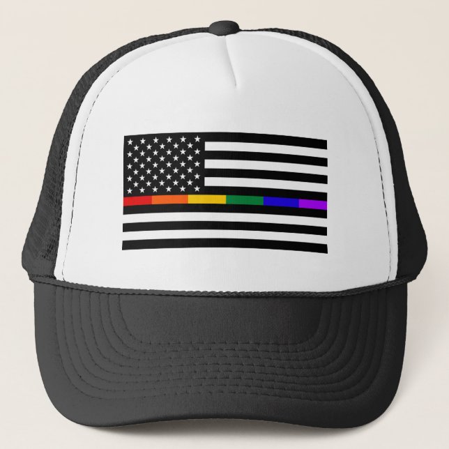 LGBTQ American Flag Truckerkappe (Vorderseite)