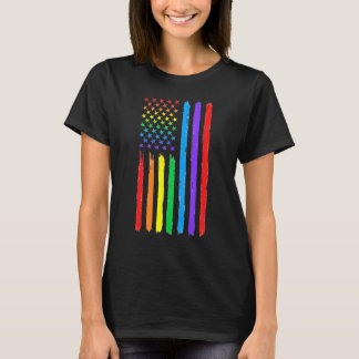 Lgbtq Amerikanische Flagge Stolz Regenbogen Schwul T-Shirt