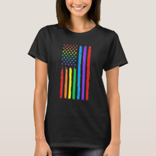 Lgbtq Amerikanische Flagge Stolz Regenbogen Schwul T-Shirt