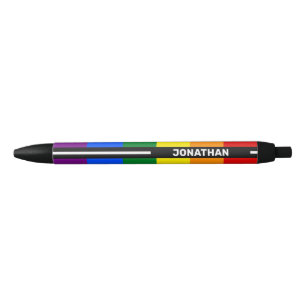 LGBTQ Anpassbarer Name Gay Pride Flag Regenbogen Kugelschreiber