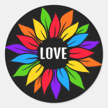 LGBTQ-Aufkleber für Regenbogen-Sonnenblumen