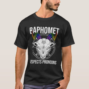 LGBTQ Baphomet Satan Devil Respektiert Pronomen T-Shirt