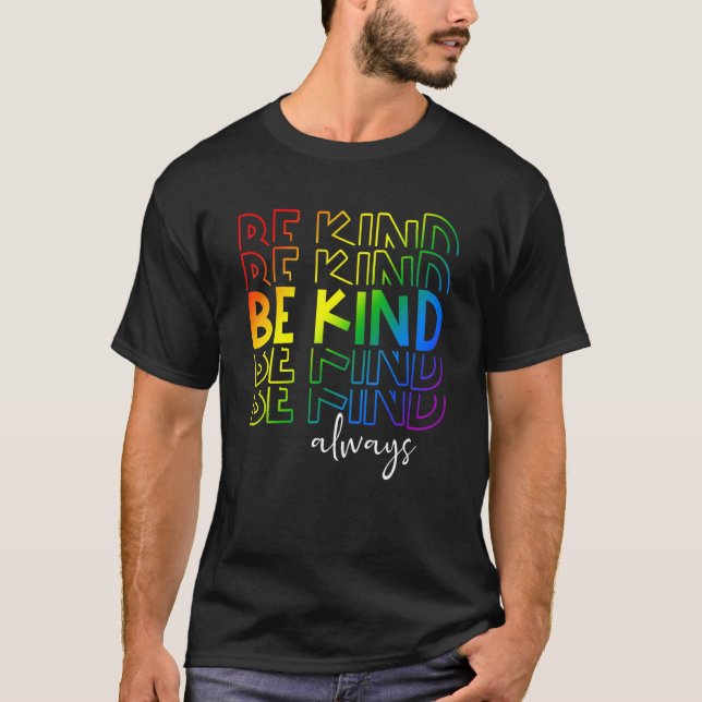 Lgbtq Be Kind Gay Pride Lgbt Gefärbte Krawatte Fla T-Shirt (Vorderseite)