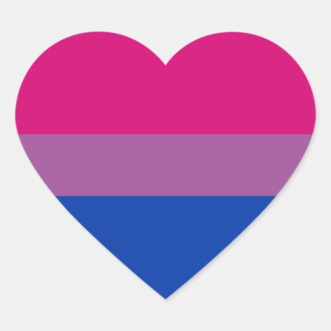 LGBTQ Bisexuelle Flagge Herz-Aufkleber (Vorderseite)