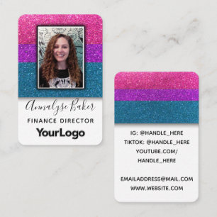 LGBTQ Bisexuelle Glitzer Berufliches Logo Foto Visitenkarte