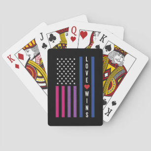 LGBTQ Bisexuelle Liebe gewinnt amerikanische Flagg Spielkarten