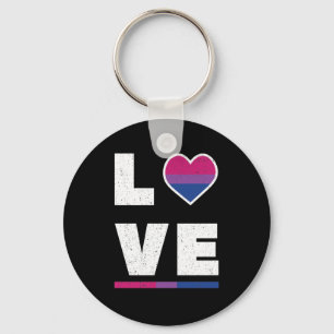 LGBTQ Bisexuelle Pride Flag Beängstigende Grunge-L Schlüsselanhänger