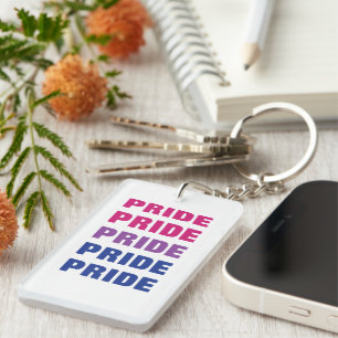 LGBTQ Bisexueller Stolz Anpassbarer Wiederholter T Schlüsselanhänger