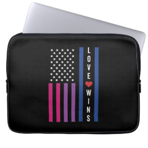 LGBTQ Bisexueller Stolz Liebe Gewinnt USA Amerikan Laptopschutzhülle