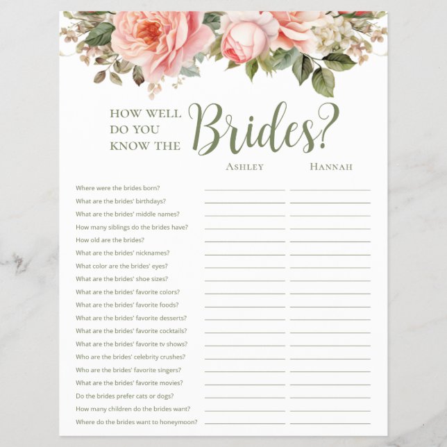 LGBTQ Blush Brautparty Games Flyer (Vorne)