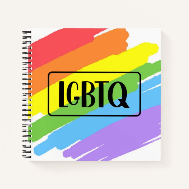 LGBTQ Brushstrokes Rainbow Notizbuch (Vorderseite)