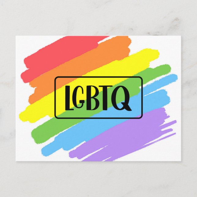 LGBTQ Brushstrokes Rainbow Postkarte (Vorderseite)