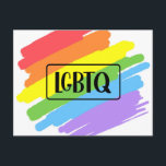 LGBTQ Brushstrokes Rainbow Postkarte<br><div class="desc">Dieses Kunstwerk zeigt einen farbenfrohen Regenbogen mit den Buchstaben LGBTQ.</div>