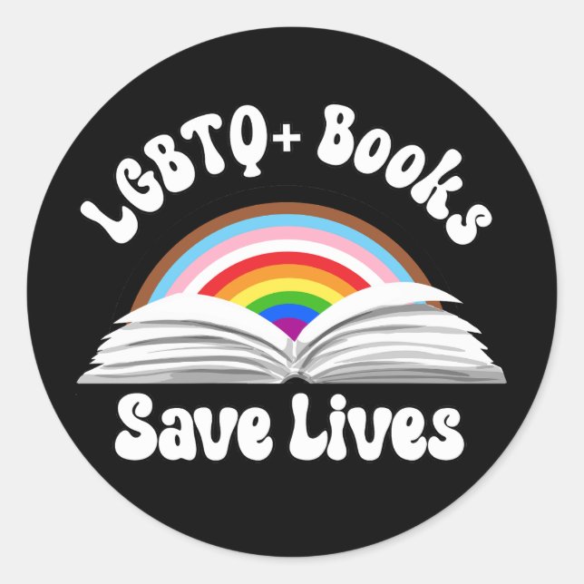LGBTQ+-Bücher Rettete Leben Runder Aufkleber (Vorderseite)
