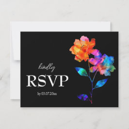 🌈 LGBTQ Budget with menu  Petals & Pride  RSVP Karte