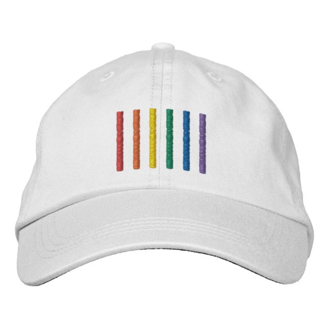 LGBTQ+ Casquette de baseball brodé arc-en-ciel (Devant)