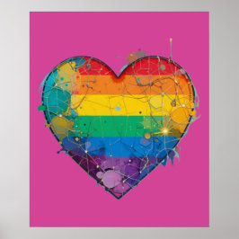 LGBTQ Chaos Hörhandgezeichnete digitale Kunst Poster