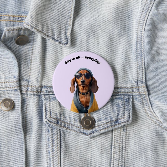 LGBTQ DACHSHUND BUTTON (Beispiel)