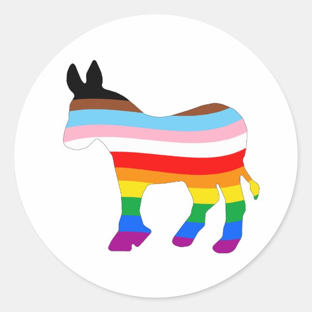 LGBTQ-Demokrat Runder Aufkleber (Vorderseite)