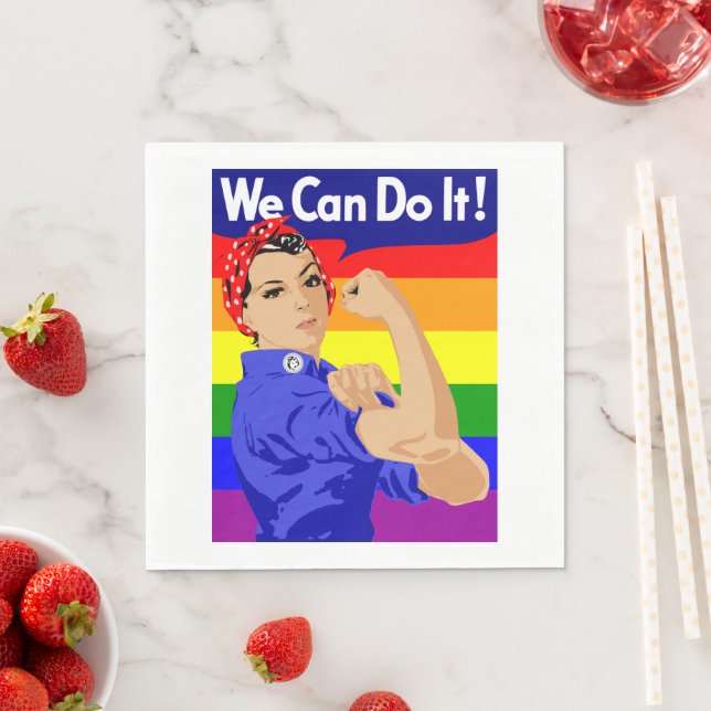 LGBTQ-DESIGN "WIR KÖNNEN ES TUN" SERVIETTE (Beispiel)