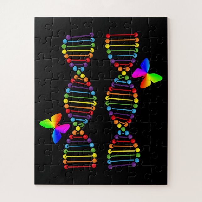 LGBTQ DNA Rainbow Flag Butterfly Gay Pride Monat (Vertikal)