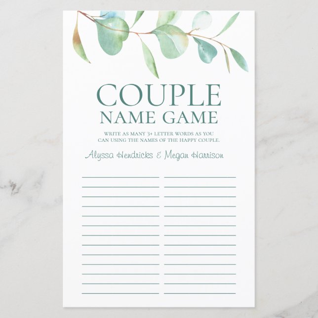 LGBTQ-Doppelname Game Eucalyptus (Vorderseite)