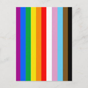 LGBTQ+ EINSCHLIESSENDE PRIDE-FLAGGE POSTKARTE