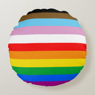 LGBTQ+ EINSCHLIESSENDE PRIDE-FLAGGE RUNDES KISSEN