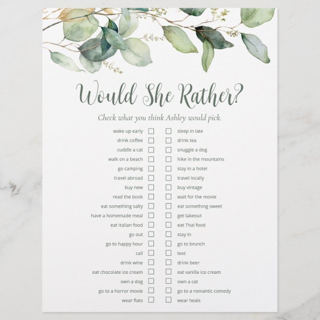 LGBTQ Eucalyptus-Brautpartys Flyer (Vorne)