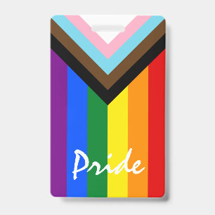 LGBTQ & Fierté - Badge Drapeau de Progrès Arc-en-c