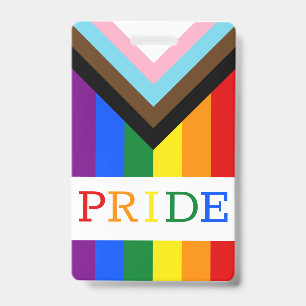 LGBTQ & Fierté - Badge Drapeau de Progrès Arc-en-c