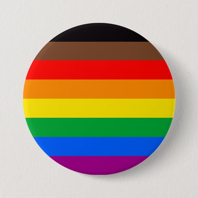LGBTQ-Flag (8 Streifen) Button (Vorderseite)