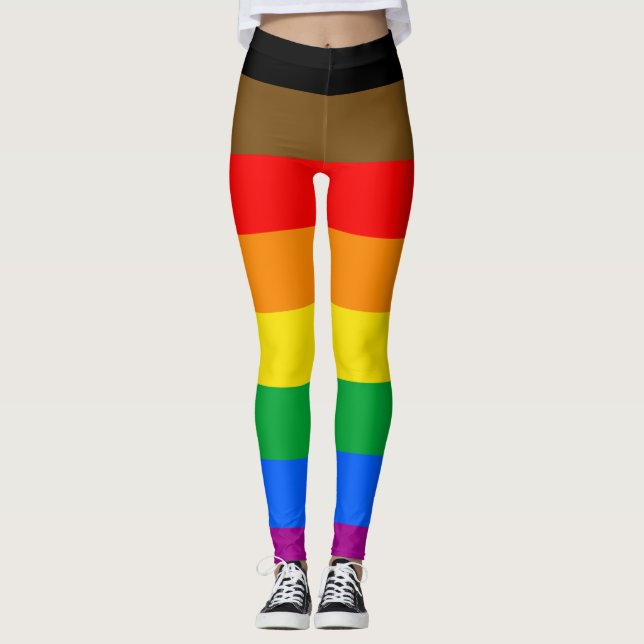 LGBTQ-Flag (8 Streifen) Leggings (Vorderseite)