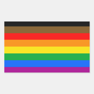 LGBTQ-Flag (8 Streifen) Rechteckiger Aufkleber