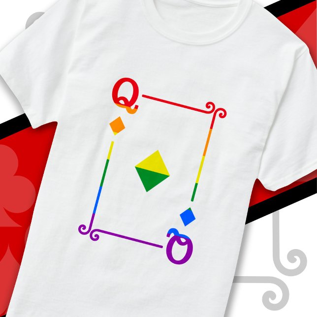LGBTQ-Flag, der Karten spielt, Queen Card Diamonds T-Shirt (Von Creator hochgeladen)