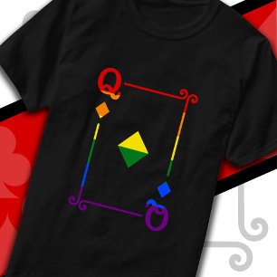 LGBTQ-Flag, der Karten spielt, Queen Card Diamonds T-Shirt